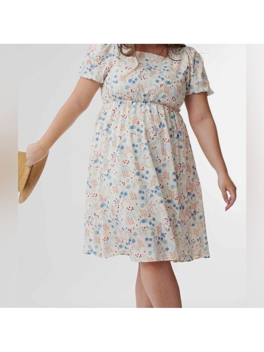 Sweet Salt Square Neck Baby Doll Midi Dress Wild Floral Size 12 - comfy pull on